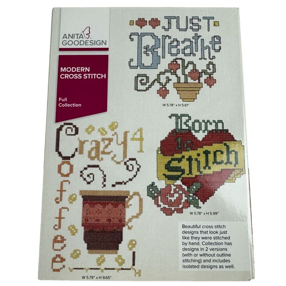 Anita Goodesign Modern Cross Stitch Full Collection Embroidery Machine Design CD